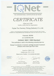 CERTIFICATE OHSAS 18001:1999 Standard